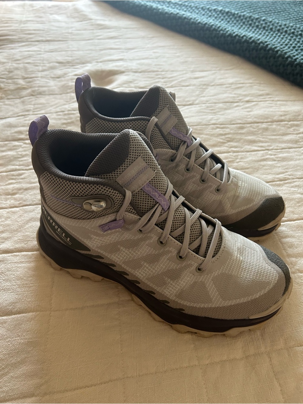 Merrell Women's Gray and Lavender Lace-Up Hiking Boots